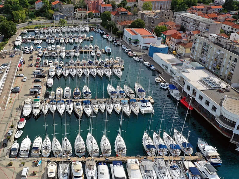 Marina Tankerkomerc Zadar aerial shot