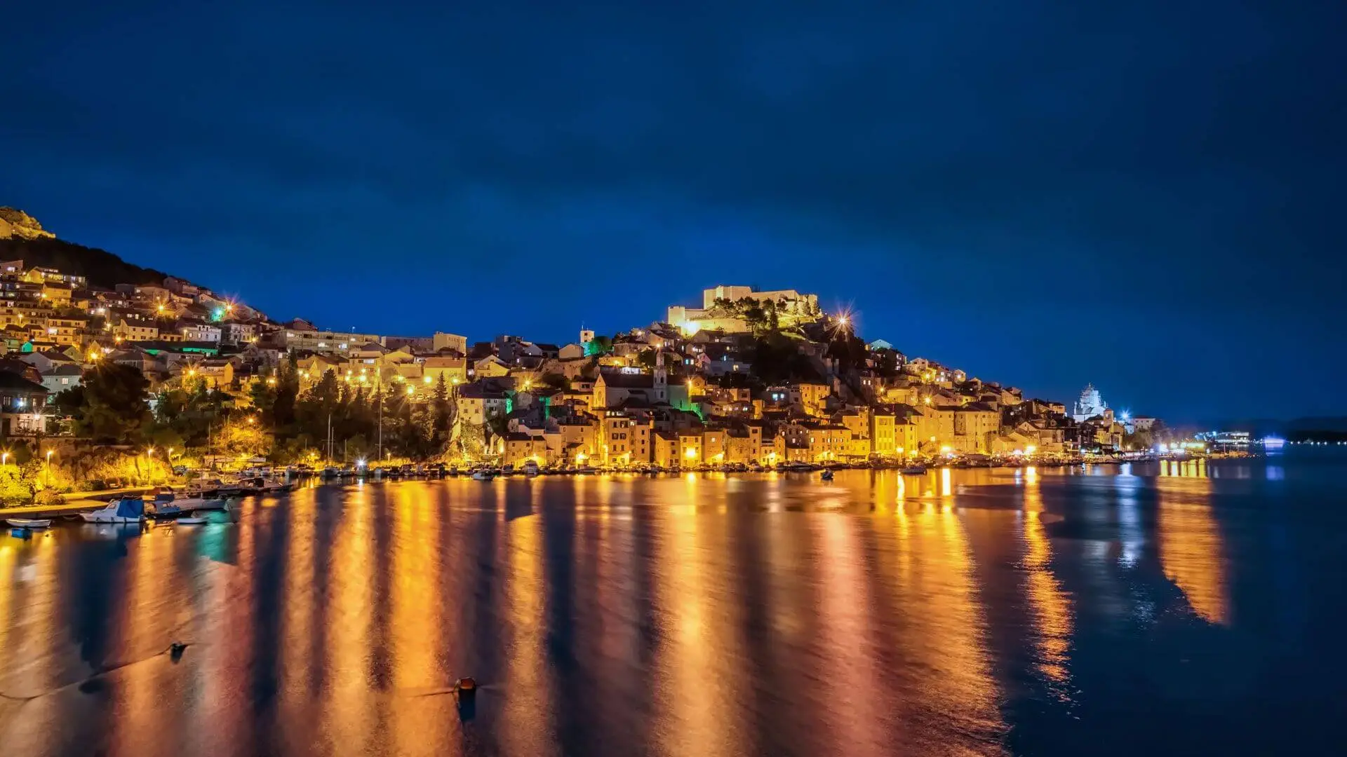 Šibenik night panoramic shot