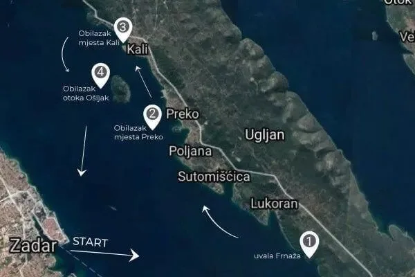 Ugljan map